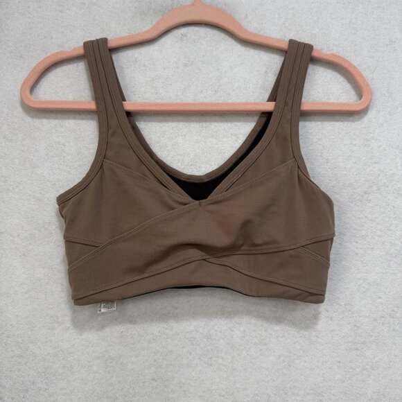 Varley Sports Bra Womens Small Brown Cropped Athletic Yoga Running Gym Stretch - Picture 1 of 8